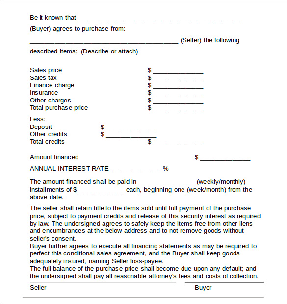 vehicle purchase agreement letter