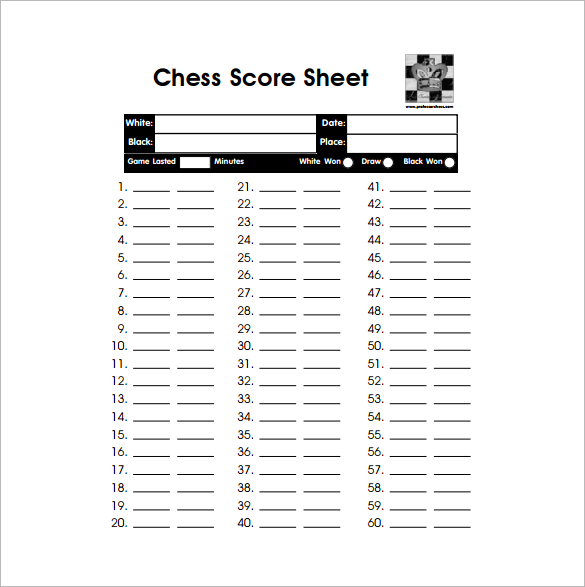 official chess score sheet