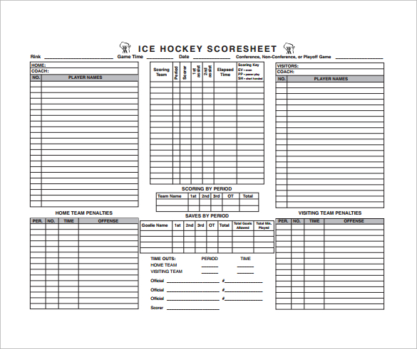 FREE 10 Hockey Score Sheet Templates In Google Docs MS Word Pages 