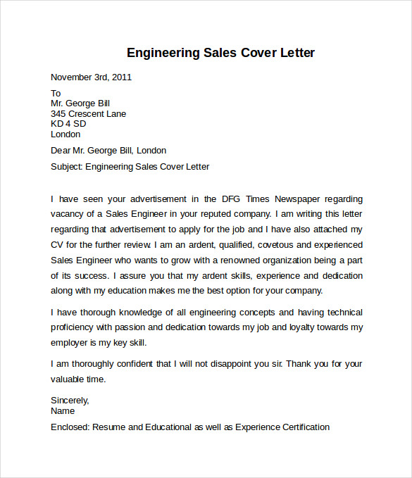 Sample cover letter mechanical engineering internship