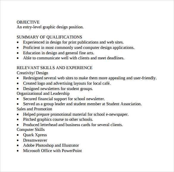 graphic design resume in pdf