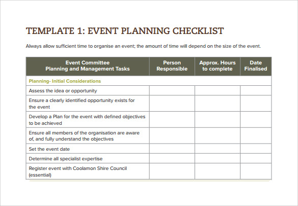 FREE 14 Sample Event Checklist Templates In Excel MS Word PDF 