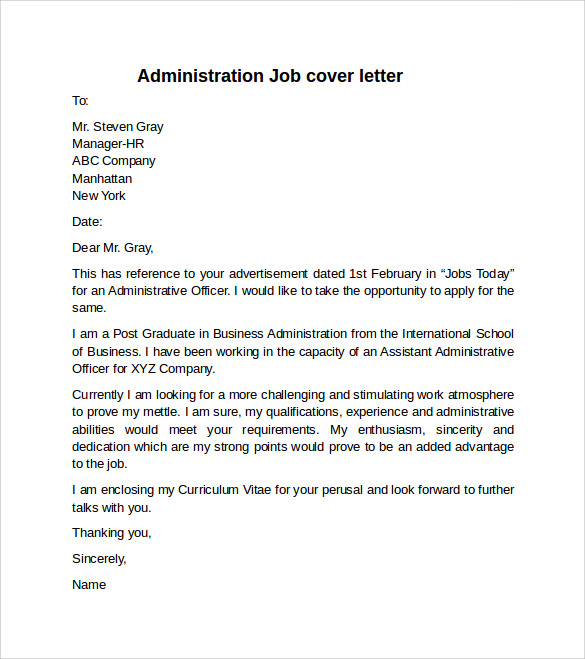 Cover Letter Example for Job - 10+ Download Free Documents ...