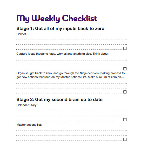 my weekly checklist2