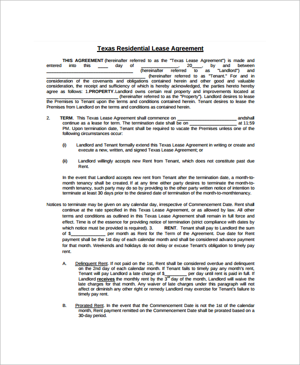 residential lease termination agreement