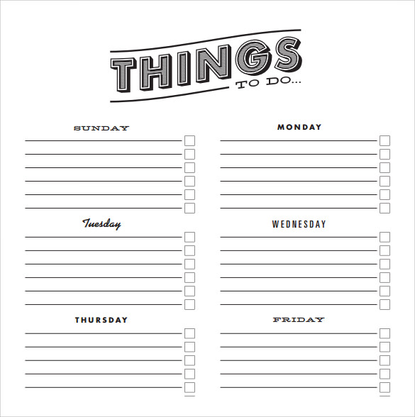 things to do checklist