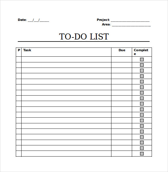 FREE 11+ Sample To Do Checklists in PDF | MS Word | Google Docs | Pages