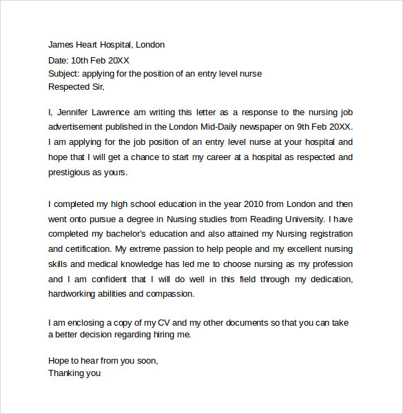 new graduate nurse cover letter