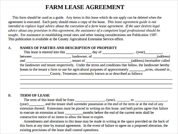 FREE 9 Sample Basic Lease Agreement Templates In PDF