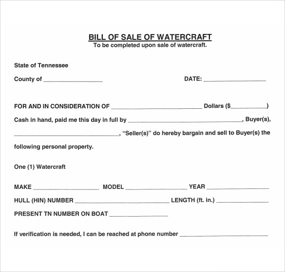 NEW BILL OF SALE FORM LOUISIANA BOAT Form