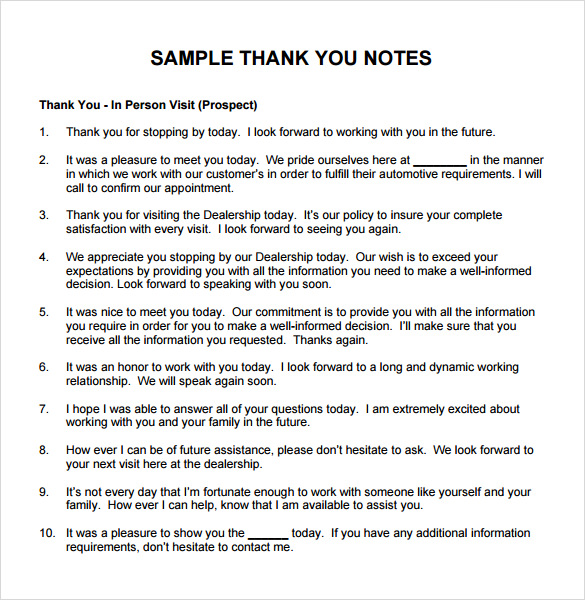 FREE 6+ Sample Thank You Note for Gift in PDF MS Word