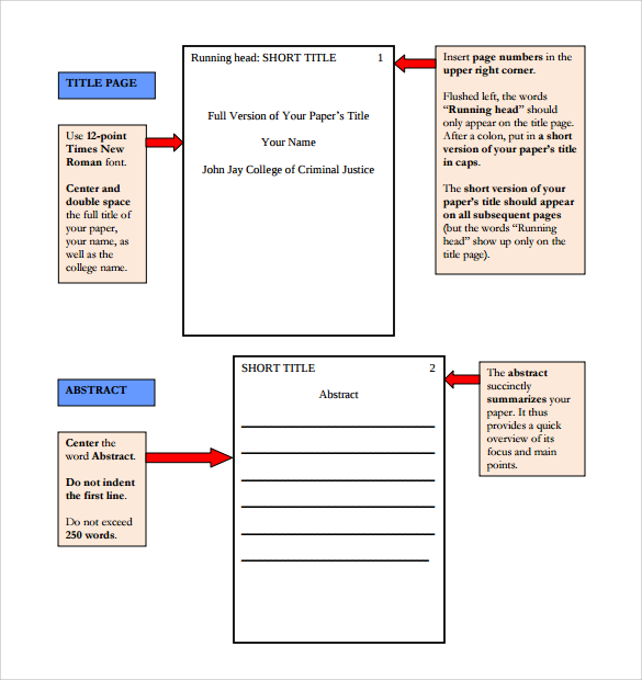 apa format cover page