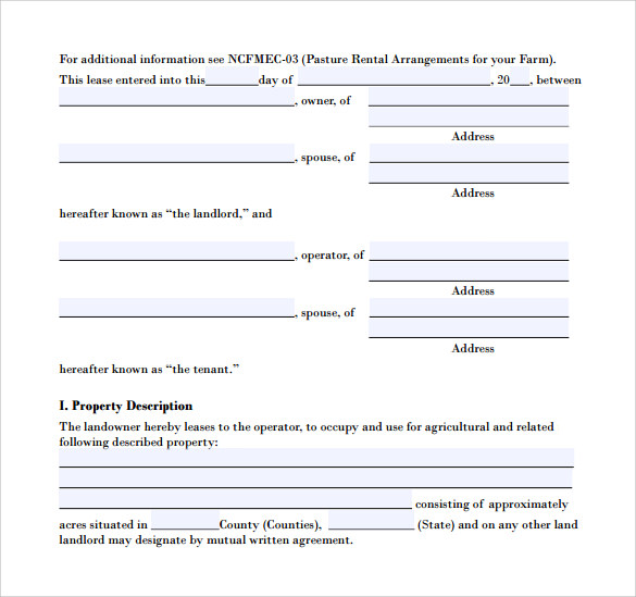 FREE 10+ Pasture Lease Agreement Templates in PDF MS Word Google