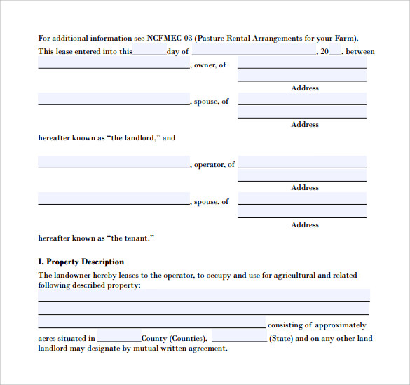 example of pasture lease agreement 1