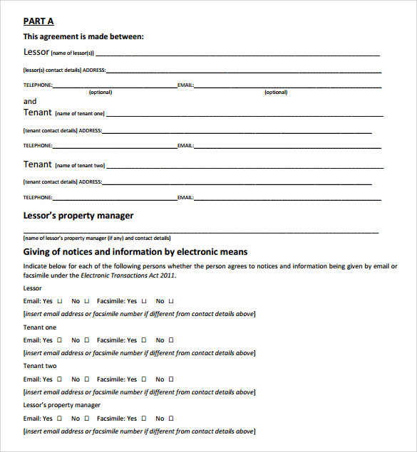 residential tenancy lease agreement