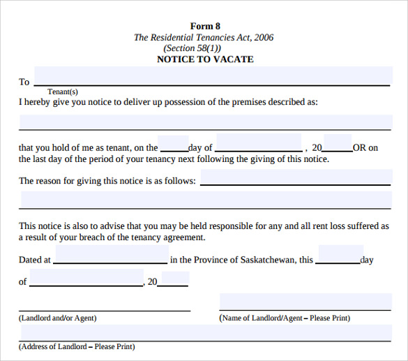 Sample Eviction Notice Letter- 8+ Free Documents In PDF, Word