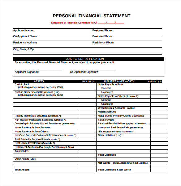 financial planning personal statement