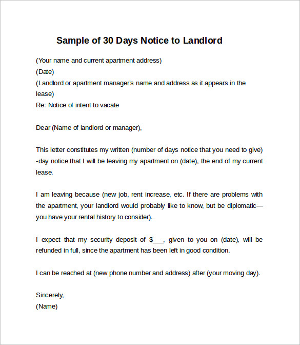 do i have to give my landlord 30 days notice nyc