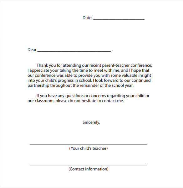 Free 5 Sample Thank You Notes For Teachers In Pdf Ms Word