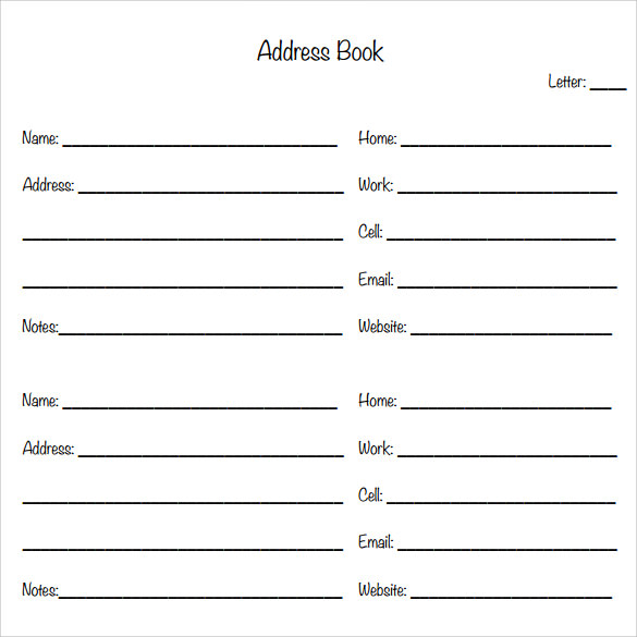 10-address-book-samples-sample-templates