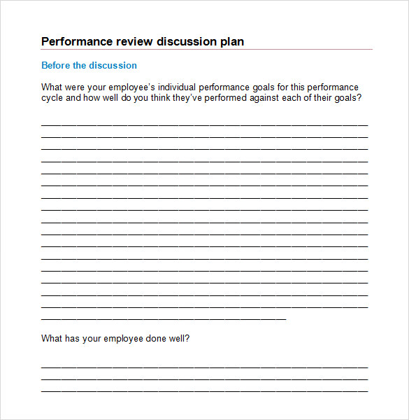 Poor Performance Discussion Template