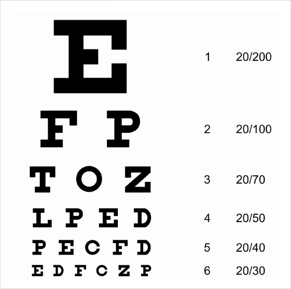 Standard Eye Test Chart Printable