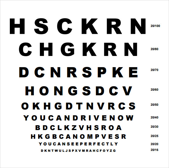 FREE 11+ Sample Eye Chart Templates in PDF | MS Word
