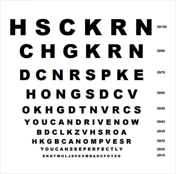 FREE 11 Sample Eye Chart Templates In PDF MS Word