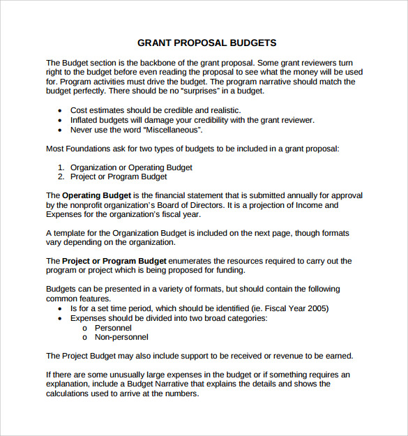 9+ Sample Grant Proposals | Sample Templates