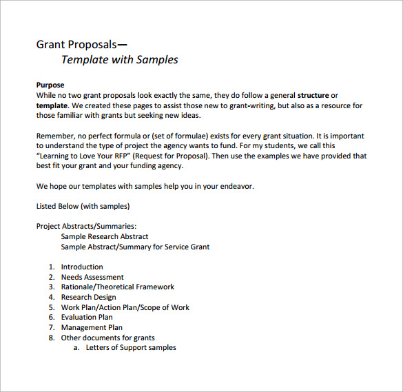 sample document abstract Grant   Sample Proposals  9 Sample Templates