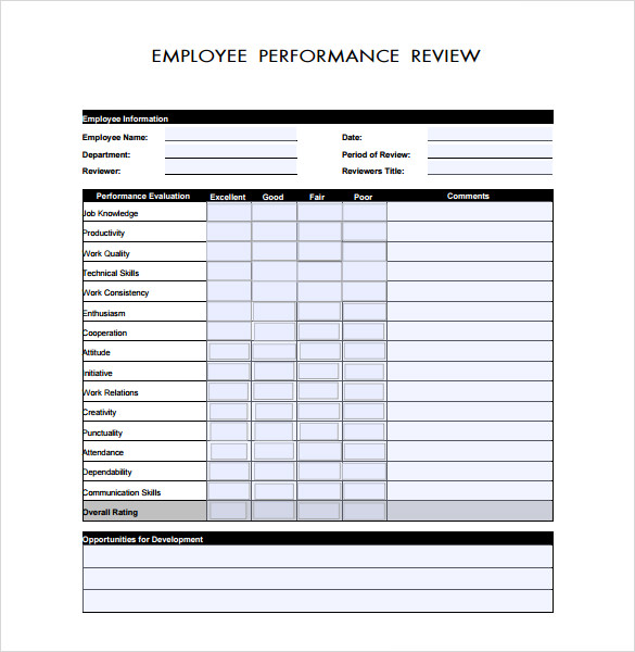 Nonprofit Employee Performance Review Template