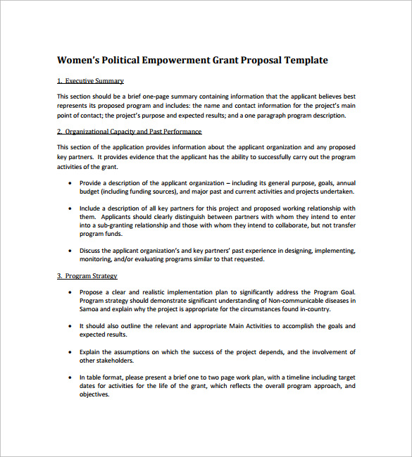 9+ Sample Grant Proposals  Sample Templates