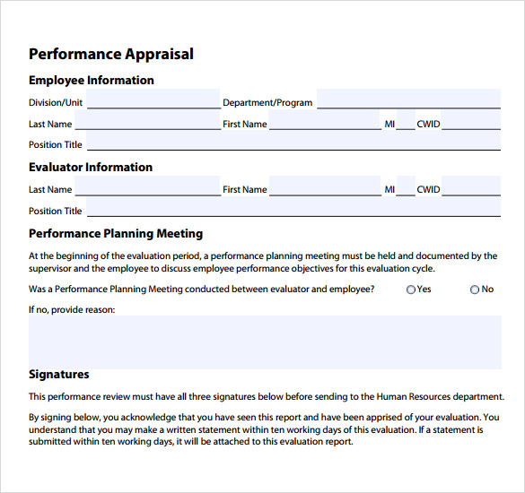employee performance appraisal