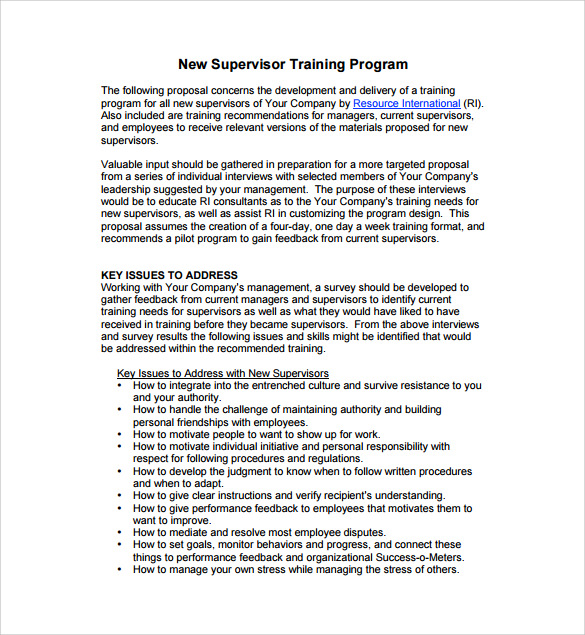 Training Proposal Template