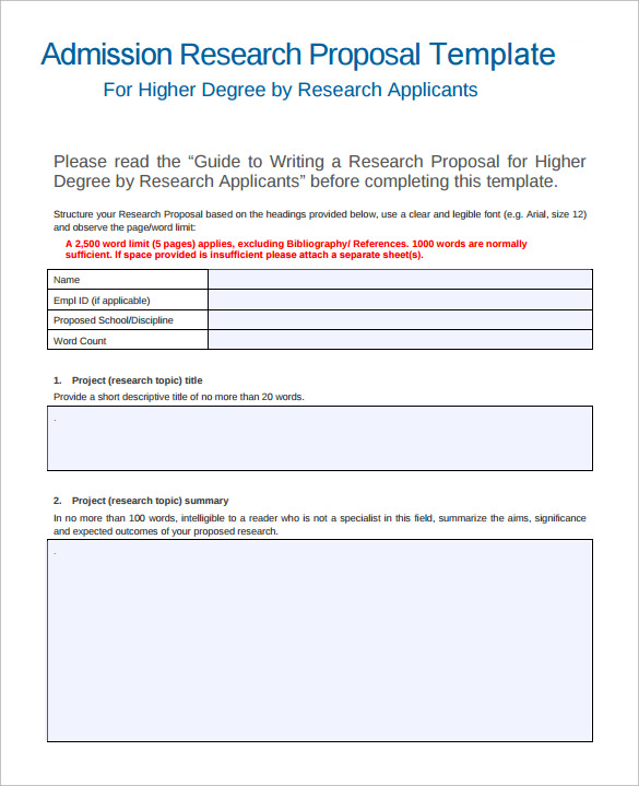 research proposal summary template