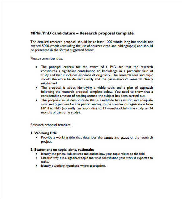 template research proposal