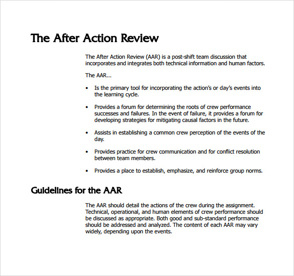 Army After Action Review Template Pdf Images