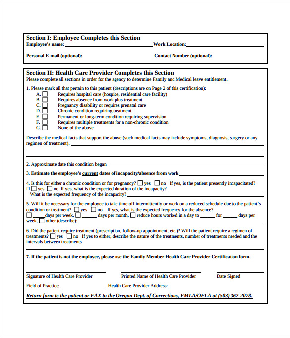 FREE 10+ Sample FMLA Forms in PDF