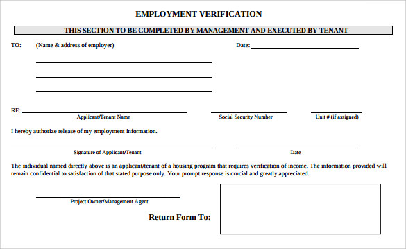 FREE 8+ Employment Verification Forms in PDF