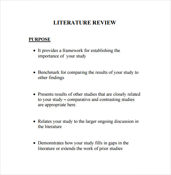Sample of literature review essay