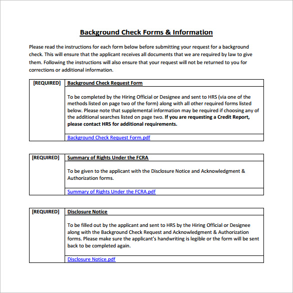 background check form example