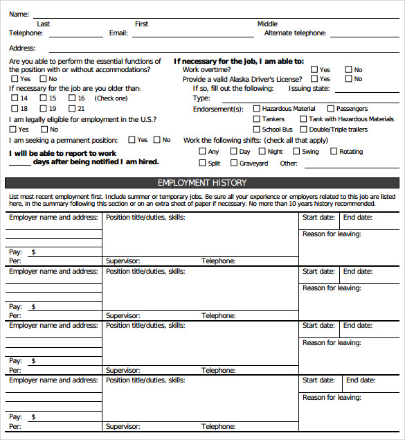 employee application form in pdf 3