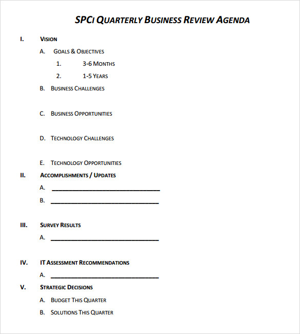 quarterly business review template free