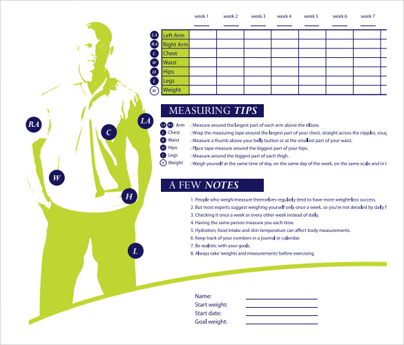 Weight Loss Measurements Template from images.sampletemplates.com