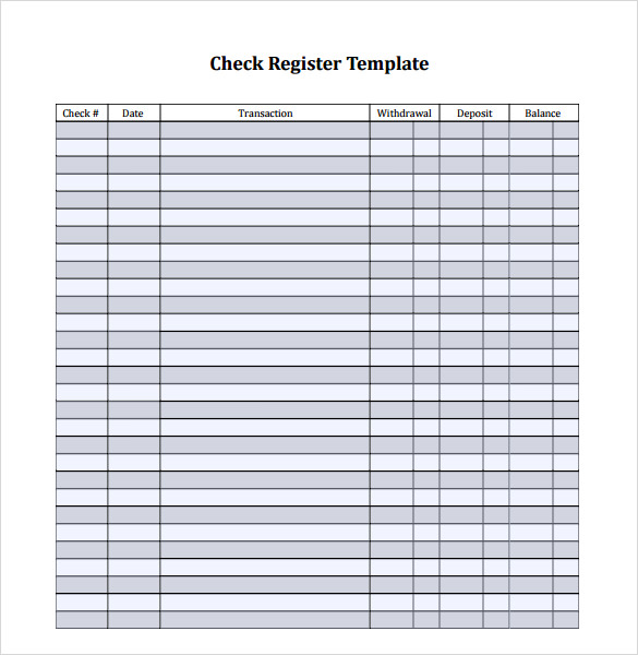 free printable transaction register