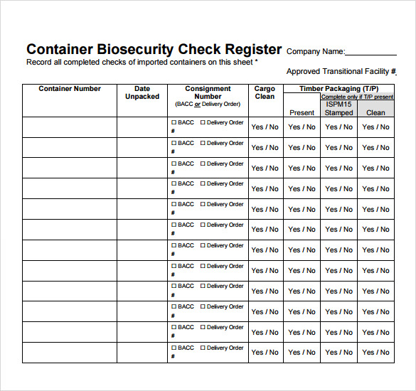 FREE 6 Sample Check Register Templates In PDF MS Word