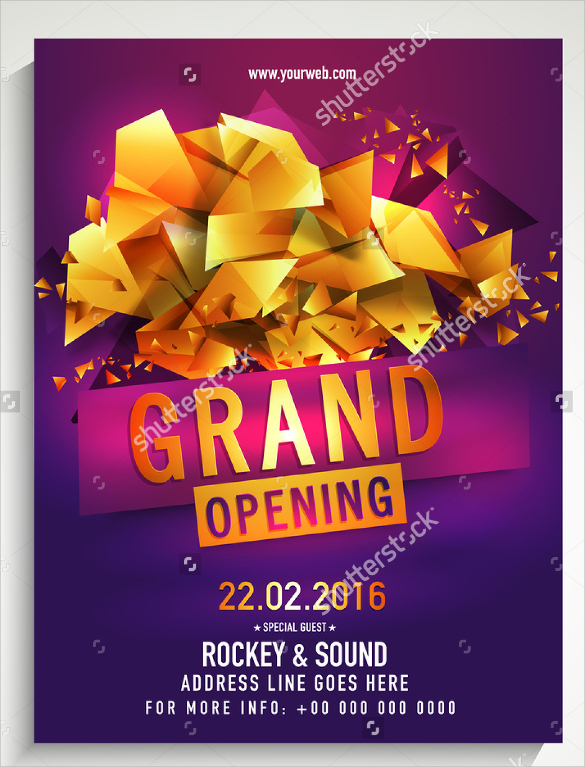 colorful grand opening flyer