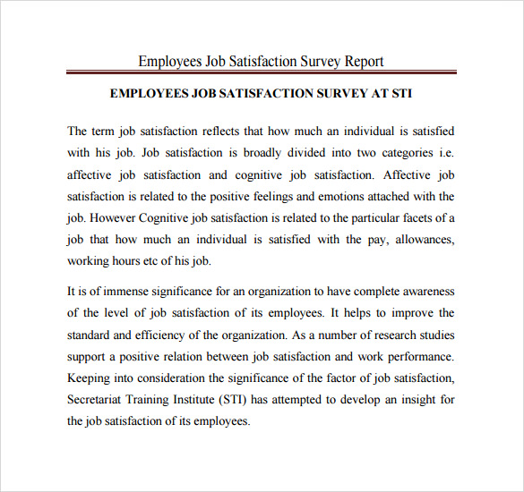 sample job satisfaction survey