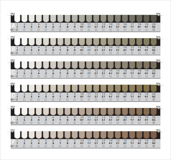 teeth color chart template