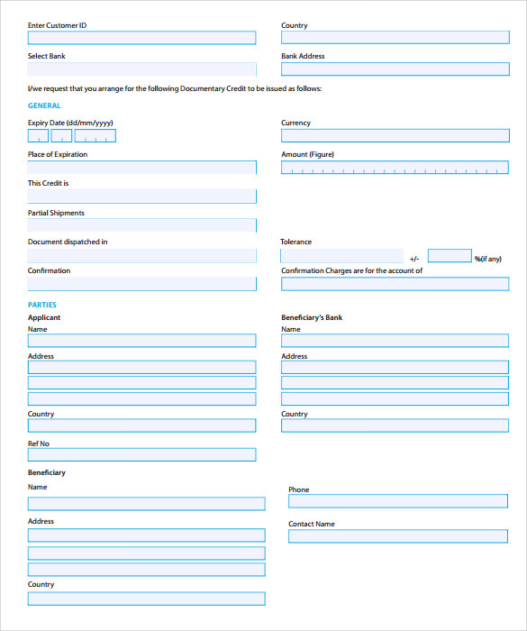 simple credit form application